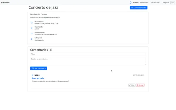 Preview del proyecto eventhub